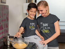 Load image into Gallery viewer, My Boy Is My King Mother And Son Black Matching T-Shirt- KidsFashionVilla
