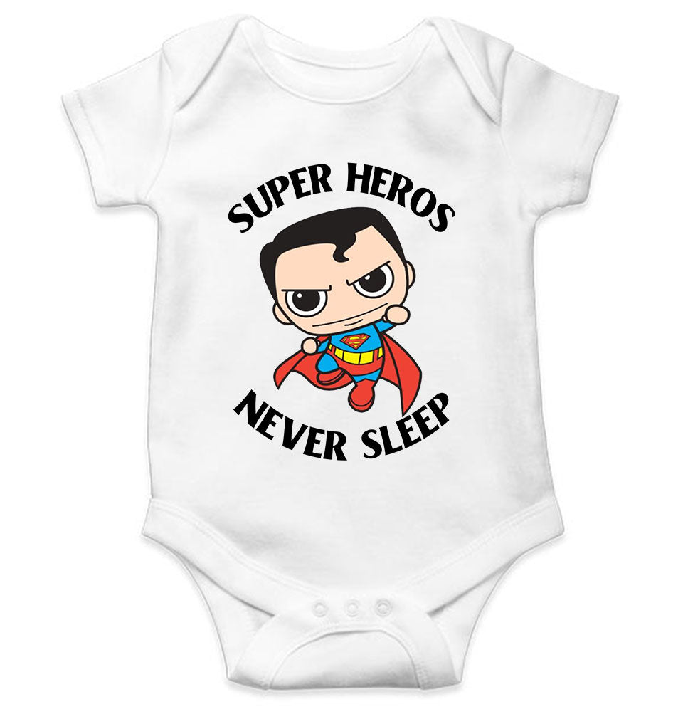 Super Heros Never Sleeps Rompers for Baby Boy- KidsFashionVilla