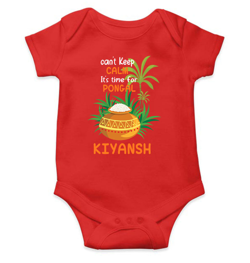 Custom Name Time For Pongal Makar Sankranti Rompers for Baby Boy- KidsFashionVilla