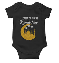 Load image into Gallery viewer, First Ramadan Custom Name Eid Rompers for Baby Girl- KidsFashionVilla
