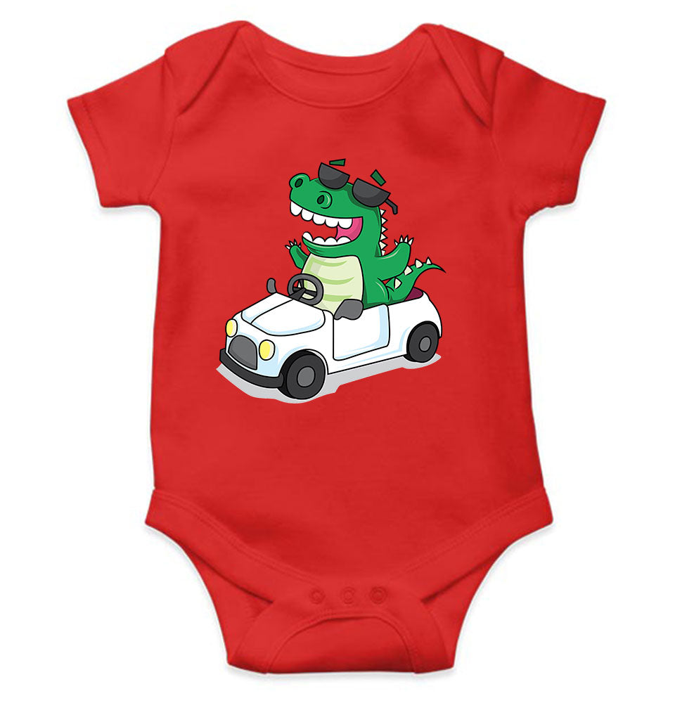 Dino Car Cartoon Rompers for Baby Boy- KidsFashionVilla