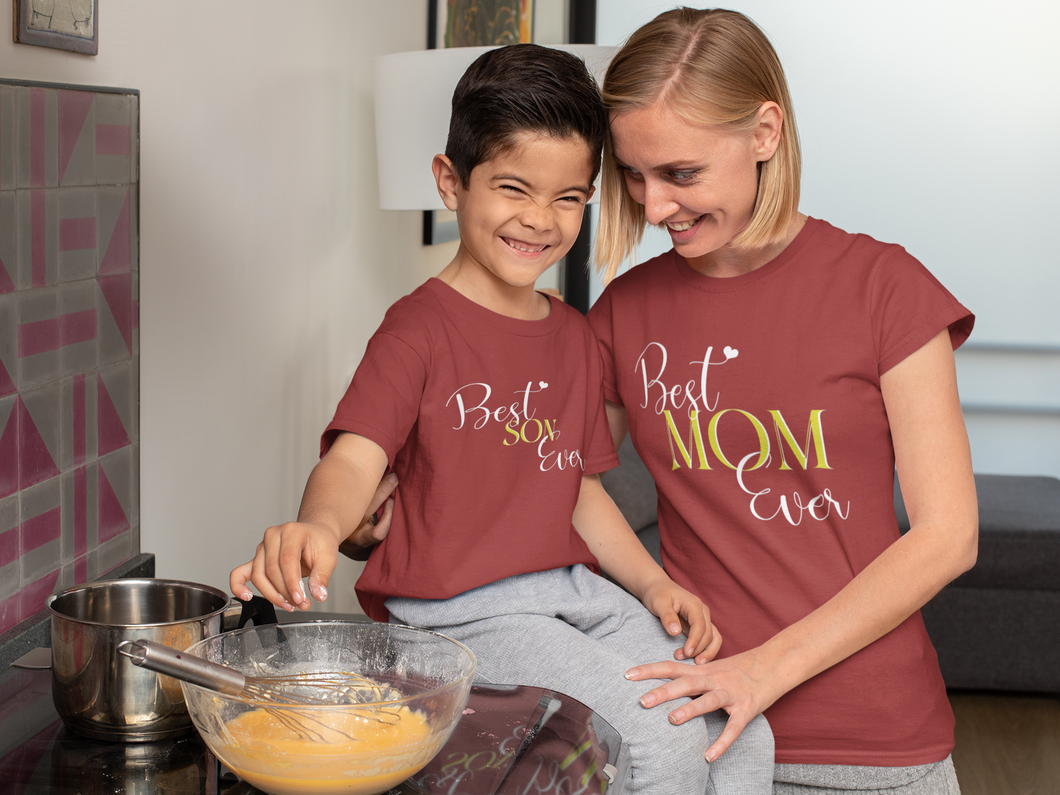 Best Mom Ever Mother And Son Red Matching T-Shirt- KidsFashionVilla