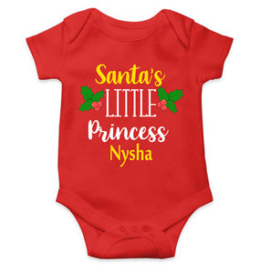 Customized Name Santas Little Princess Christmas Rompers for Baby Girl- KidsFashionVilla