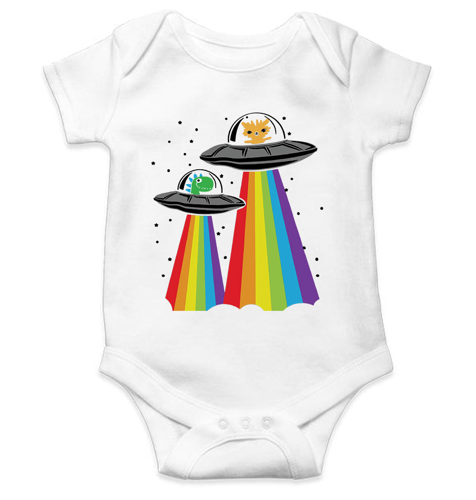 Rainbow Spaceship Cartoon Rompers for Baby Boy- KidsFashionVilla