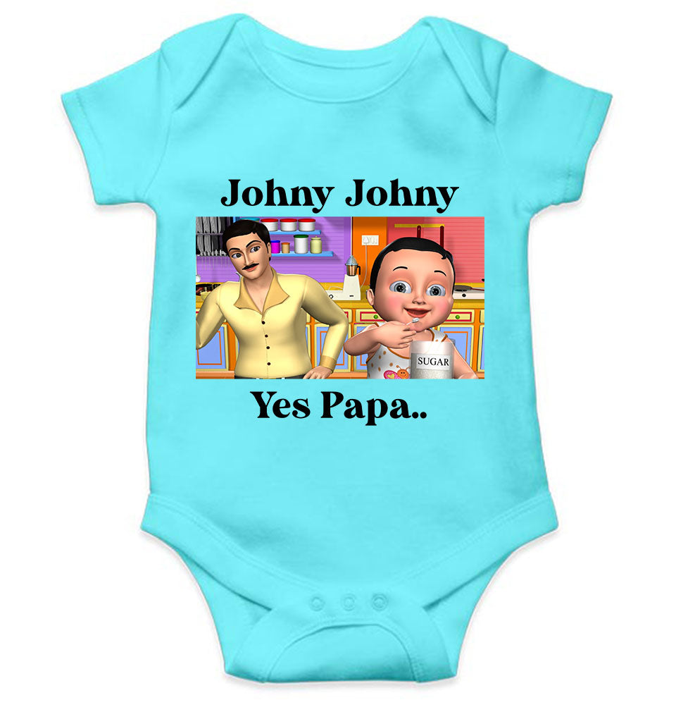 Johny Johny Yes Papa Poem Rompers for Baby Boy- KidsFashionVilla