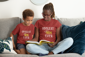 Coolest Son Ever Mother And Son Red Matching T-Shirt- KidsFashionVilla