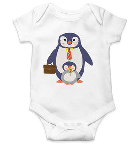 Papa And Baby Penguin Cartoon Rompers for Baby Boy- KidsFashionVilla