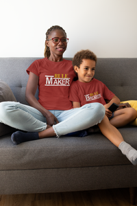 Rule Maker Mother And Son Red Matching T-Shirt- KidsFashionVilla