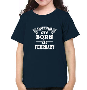 Legends are Born in February Half Sleeves T-Shirt For Girls -KidsFashionVilla