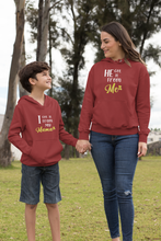 Load image into Gallery viewer, He Got It From Me Mother And Son Red Matching Hoodies- KidsFashionVilla
