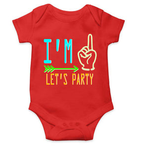 One Lets Party First Birthday Rompers for Baby Girl- KidsFashionVilla