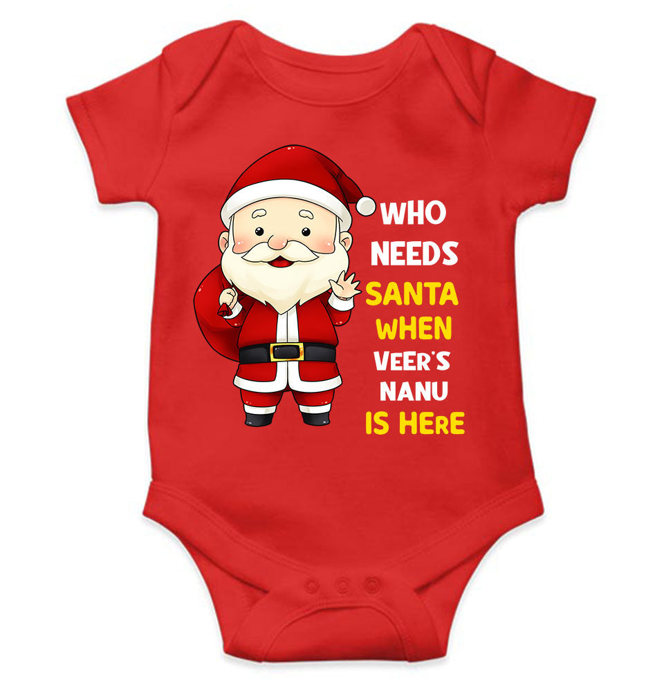 Customized Name Santa Nanu Is Here Christmas Rompers for Baby Boy- KidsFashionVilla