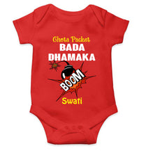 Load image into Gallery viewer, Custom Name Chota Packet Bada Dhamaka Diwali Rompers for Baby Girl- KidsFashionVilla
