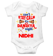 Load image into Gallery viewer, Custom Name Cant Stay Calm It Is Dandiya Night Navratri Rompers for Baby Girl- KidsFashionVilla
