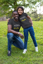 Load image into Gallery viewer, Blessed To Be Her Dad Father and Daughter Black Matching T-Shirt- KidsFashionVilla
