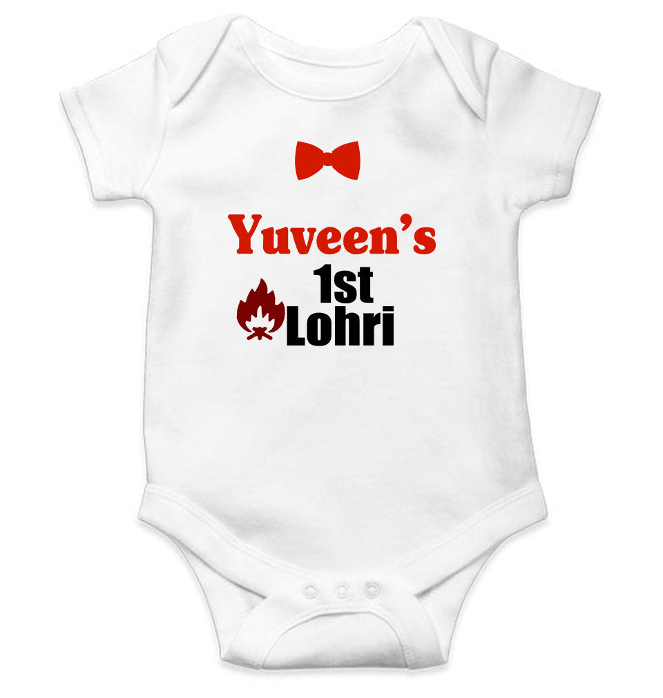 Custom Baby Name First Lohri Rompers for Baby Boy- KidsFashionVilla