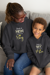 Just A Boy Who Loves His Mom Mother And Son Black Matching Hoodies- KidsFashionVilla