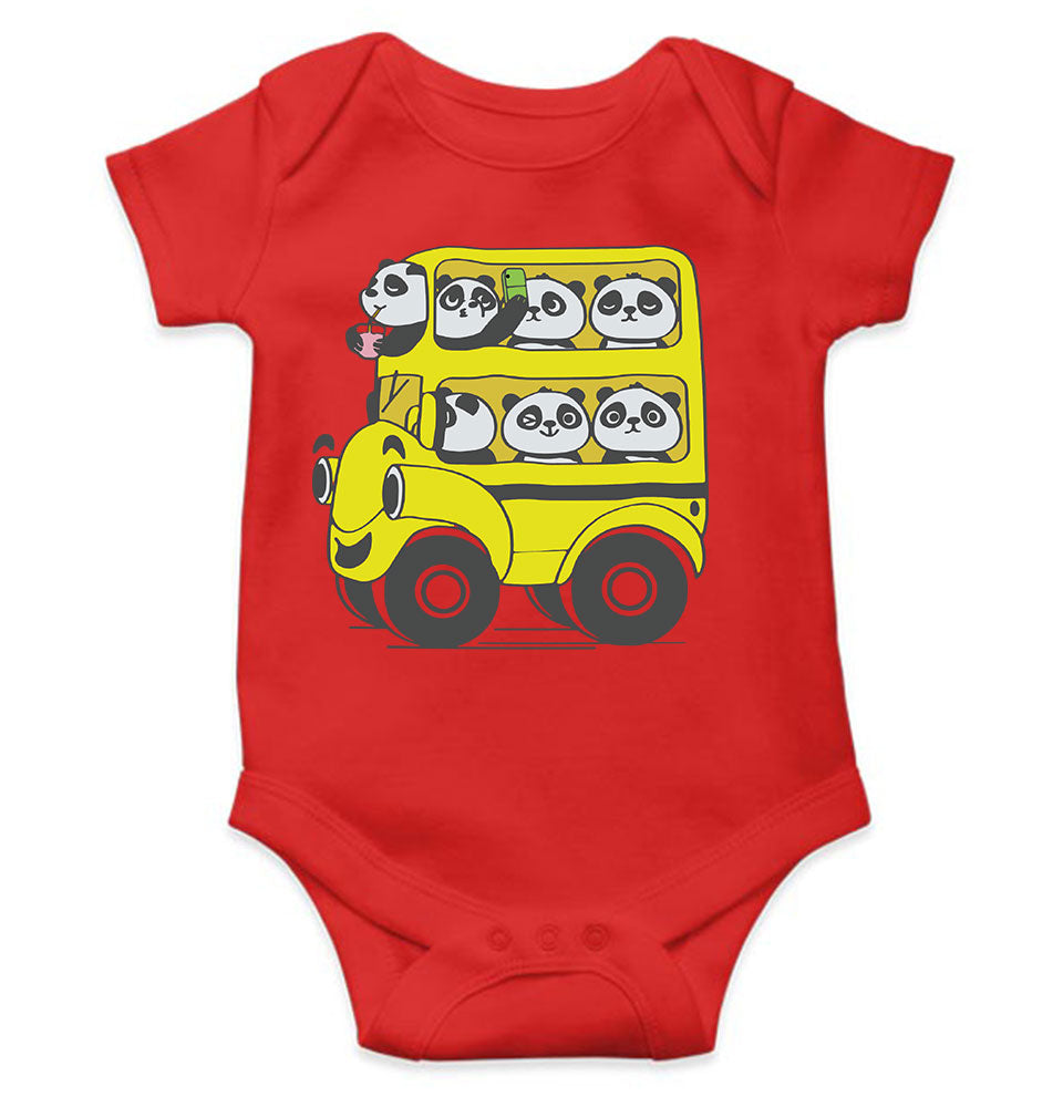 Panda Yellow Bus Cartoon Rompers for Baby Boy- KidsFashionVilla