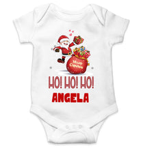 Load image into Gallery viewer, Customized Name Ho! Ho! Ho! Christmas Rompers for Baby Girl- KidsFashionVilla
