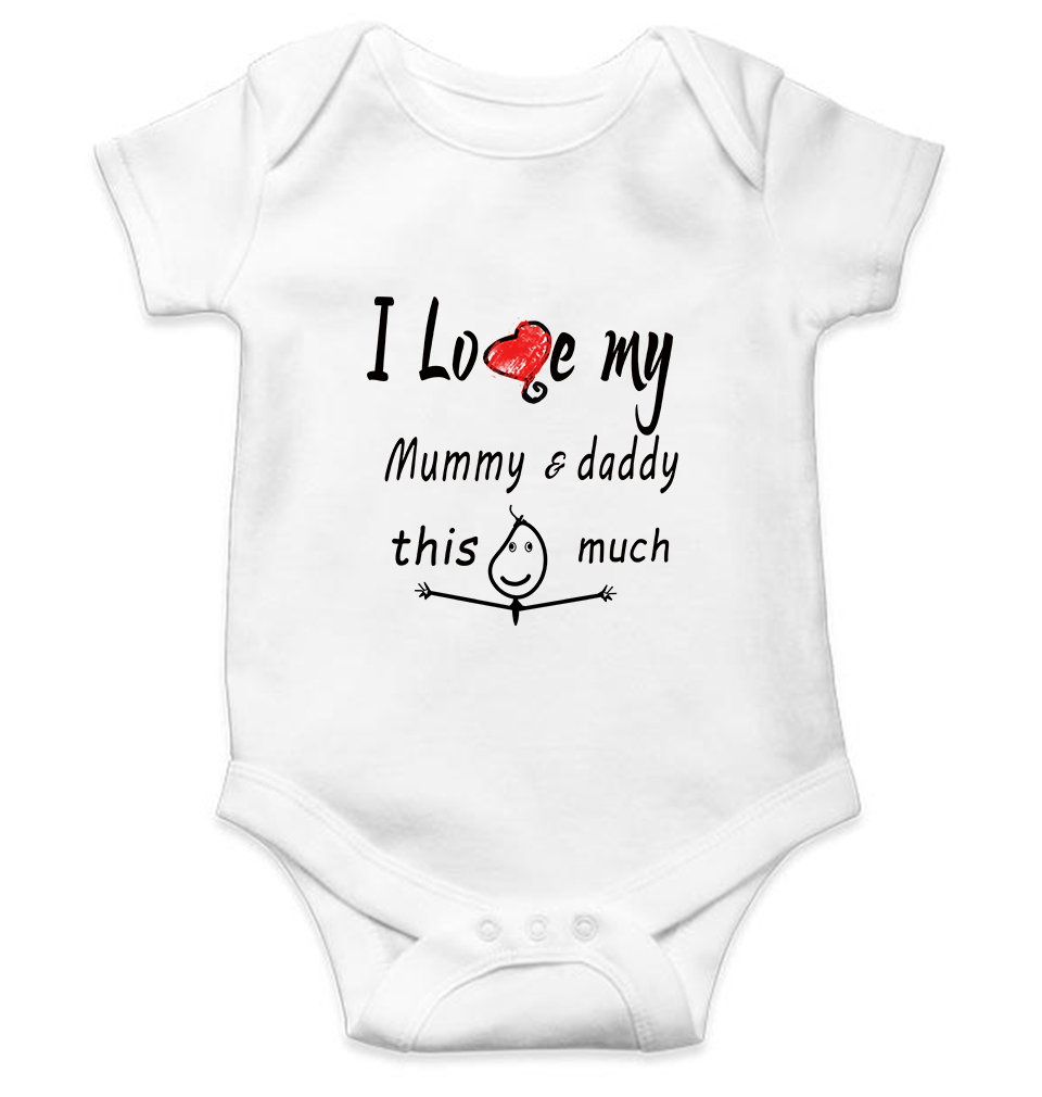 I Love My Mummy Daddy Rompers for Baby Boy- KidsFashionVilla