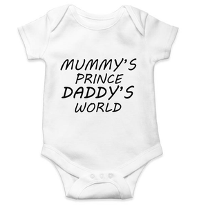 Mummy's Prince Daddy's World Rompers for Baby Boy- KidsFashionVilla