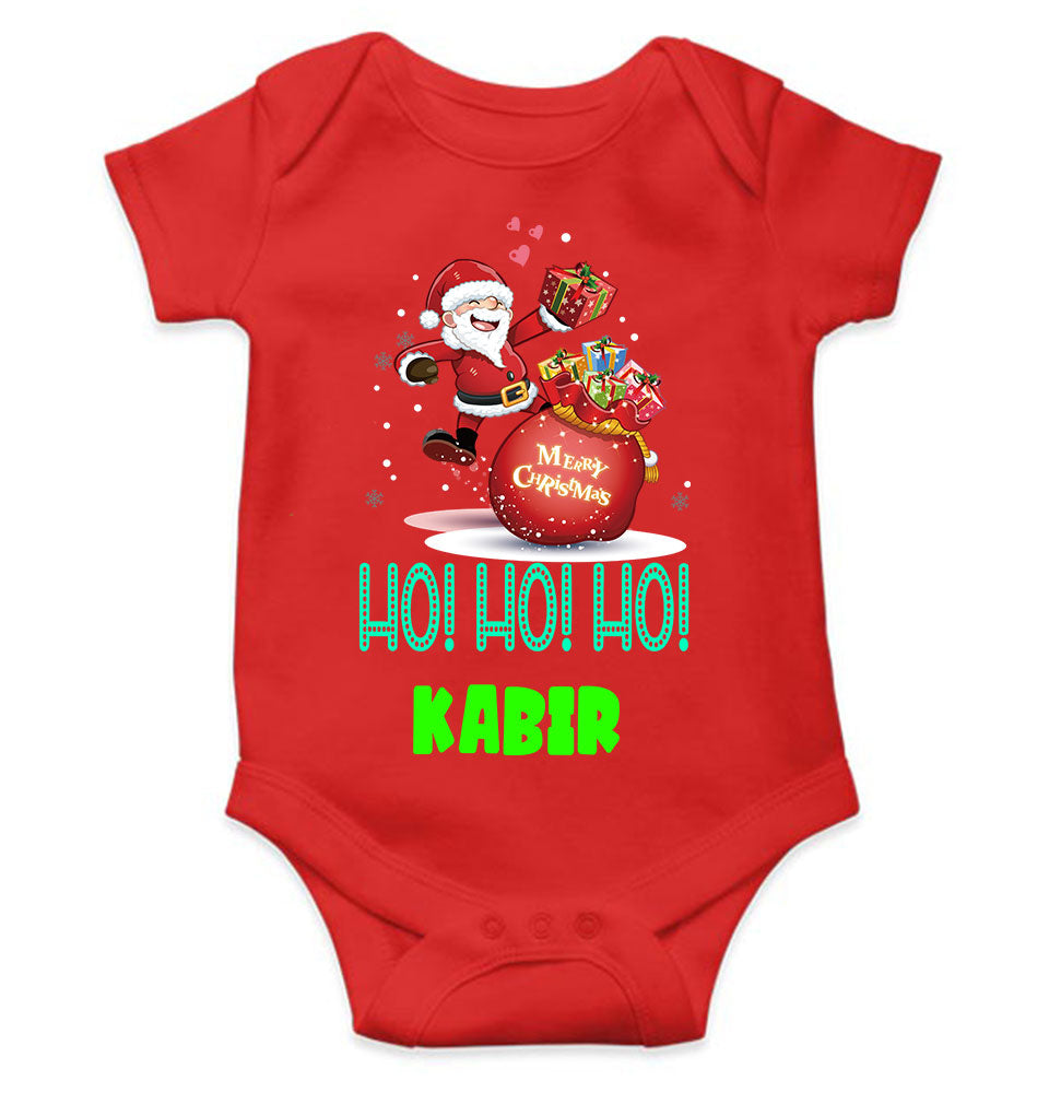 Customized Name Ho! Ho! Ho! Christmas Rompers for Baby Boy- KidsFashionVilla