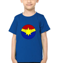 Load image into Gallery viewer, Captain Marvel Logo Half Sleeves T-Shirt for Boy-KidsFashionVilla
