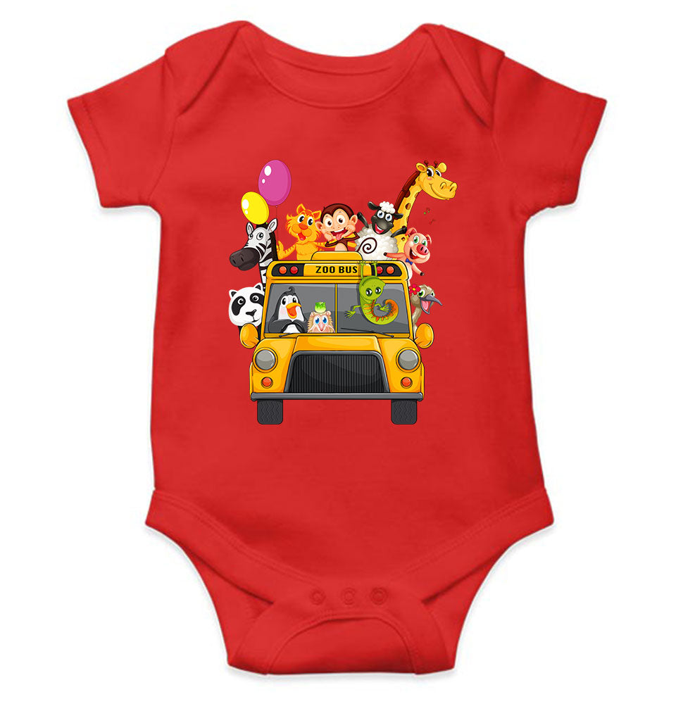 Zoo Bus Cartoon Rompers for Baby Boy- KidsFashionVilla