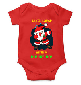 Customized Name Santa Squad Ho Ho Ho Christmas Rompers for Baby Girl- KidsFashionVilla
