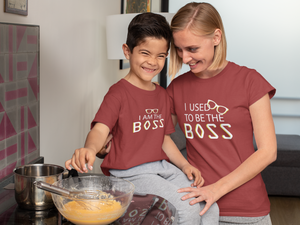 I Am The Boss Mother And Son Red Matching T-Shirt- KidsFashionVilla