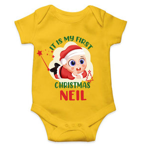 Customized Name It Is My First Christmas Rompers for Baby Boy- KidsFashionVilla