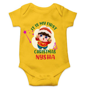 Customized Name It Is My First Christmas Rompers for Baby Girl- KidsFashionVilla
