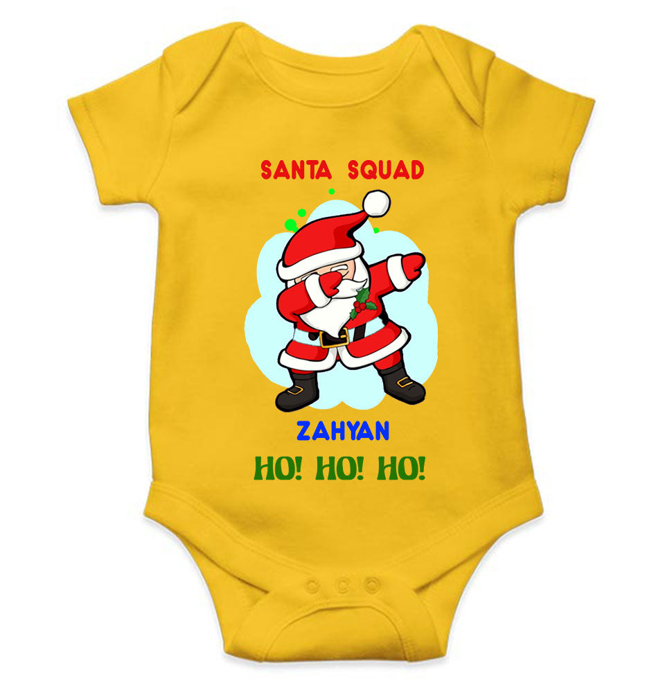 Customized Name Santa Squad Ho Ho Ho Christmas Rompers for Baby Boy- KidsFashionVilla