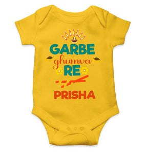 Custom Name Garbe Ghumva Re Navratri Rompers for Baby Girl- KidsFashionVilla