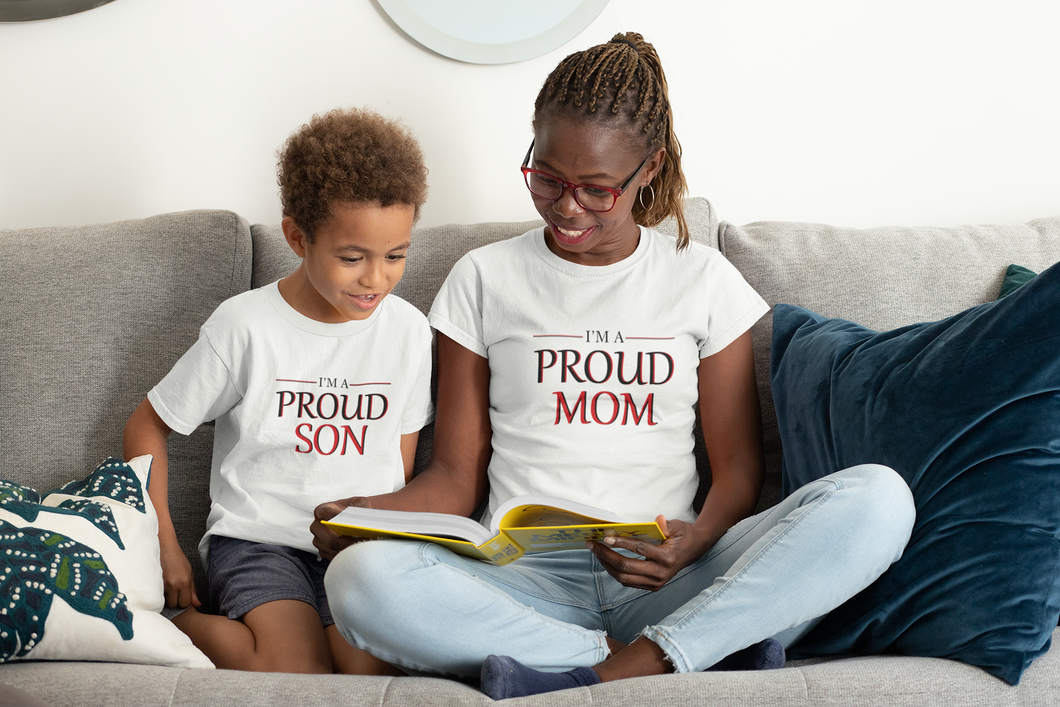 Proud Mom Mother And Son White Matching T-Shirt- KidsFashionVilla