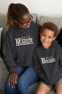 Rule Maker Mother And Son Black Matching Hoodies- KidsFashionVilla