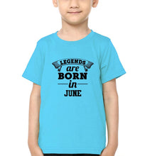 Load image into Gallery viewer, Legends are Born in June Half Sleeves T-Shirt for Boy-KidsFashionVilla
