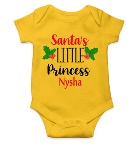 Customized Name Santas Little Princess Christmas Rompers for Baby Girl- KidsFashionVilla