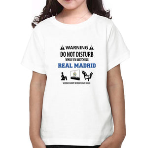 Warning Real Madrid Half Sleeves T-Shirt For Girls -KidsFashionVilla