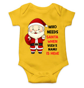 Customized Name Santa Nanu Is Here Christmas Rompers for Baby Boy- KidsFashionVilla