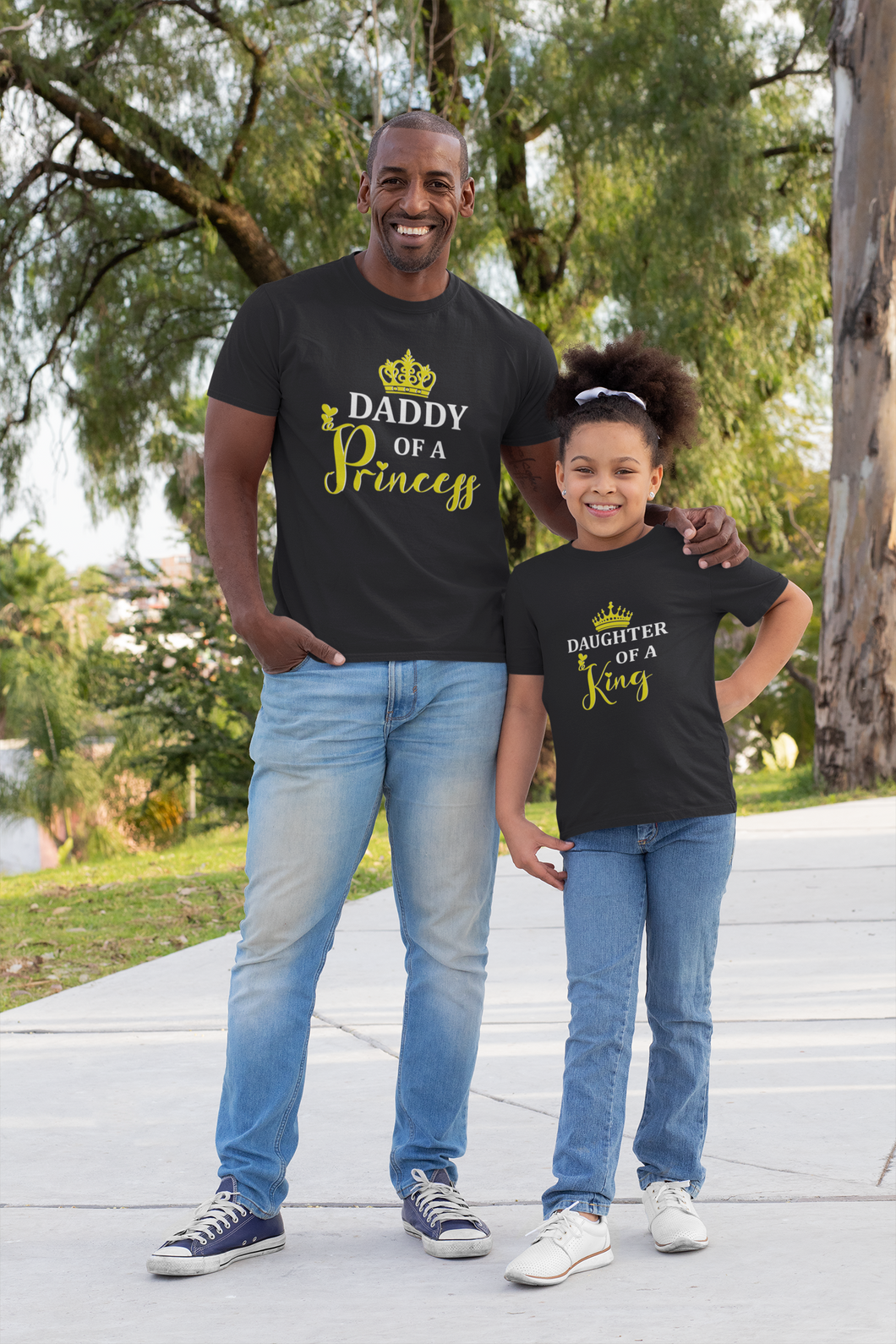 Daddy Of A Princess Father and Daughter Black Matching T-Shirt- KidsFashionVilla