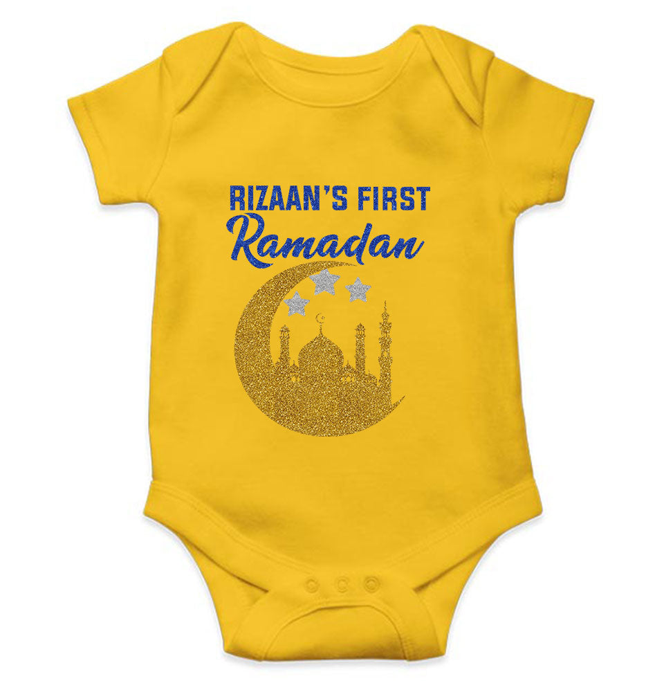 First Ramadan Custom Name Eid Rompers for Baby Boy- KidsFashionVilla