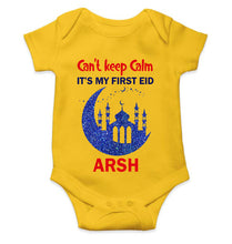 Load image into Gallery viewer, Custom Name Cant Keep Calm My First Eid Rompers for Baby Boy- KidsFashionVilla

