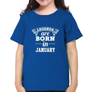 Legends are Born in January Half Sleeves T-Shirt For Girls -KidsFashionVilla