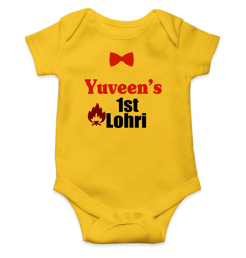 Custom Baby Name First Lohri Rompers for Baby Boy- KidsFashionVilla