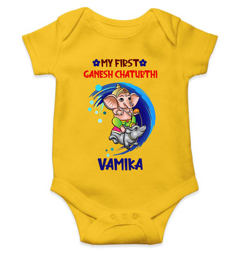 My First Ganesh Chaturthi Rompers for Baby Girl- KidsFashionVilla