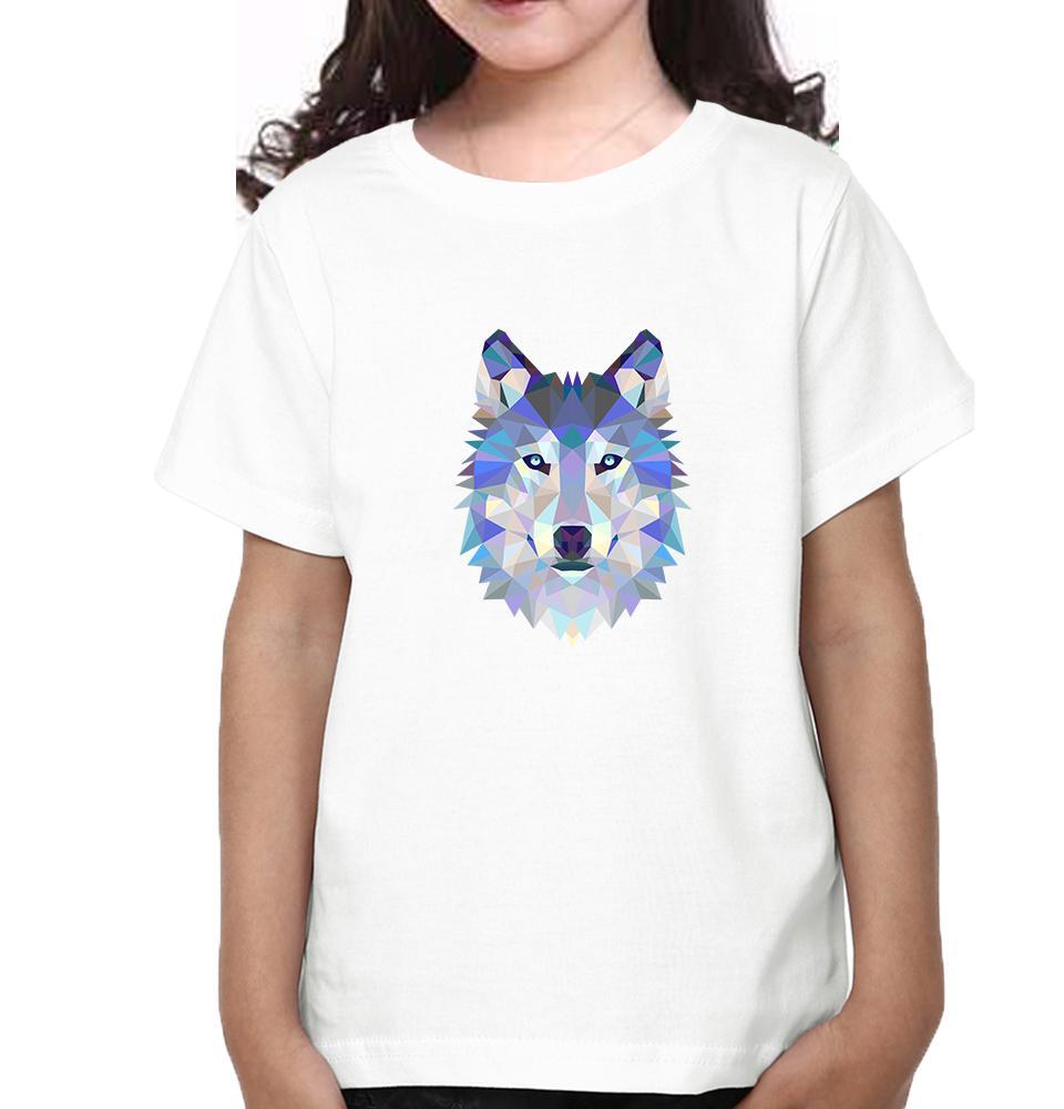 Wolf Half Sleeves T-Shirt For Girls -KidsFashionVilla