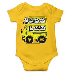 Panda Yellow Bus Cartoon Rompers for Baby Boy- KidsFashionVilla