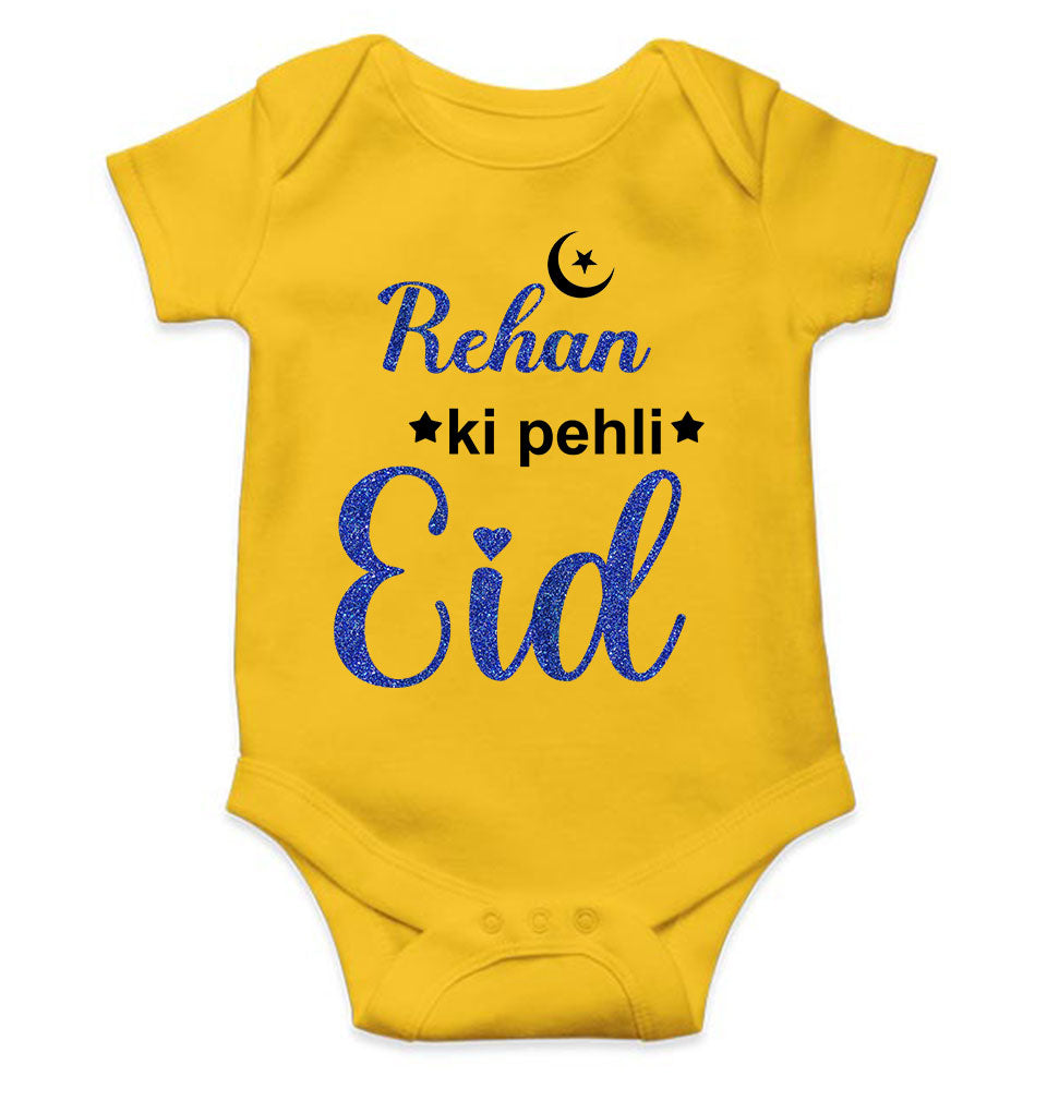 Custom Name Pehli Eid Rompers for Baby Boy- KidsFashionVilla