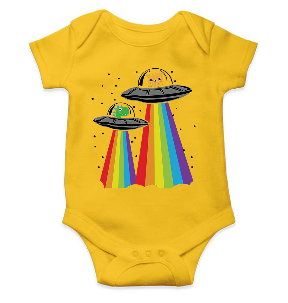 Rainbow Spaceship Cartoon Rompers for Baby Boy- KidsFashionVilla